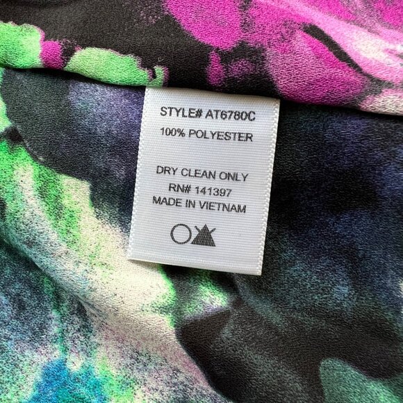 ASTR Size L NEW Black Multicolor Floral Open Front Long Sleeve Sheer Blazer - Picture 3 of 14